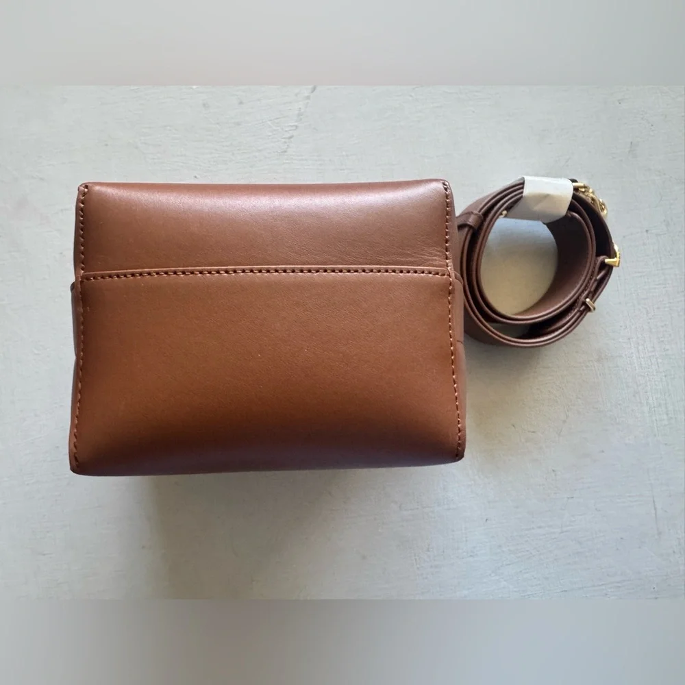 CUYANA Mini Linea Bucket Bag in Dark Chestnut Smooth Leather - Picture 5 of 9